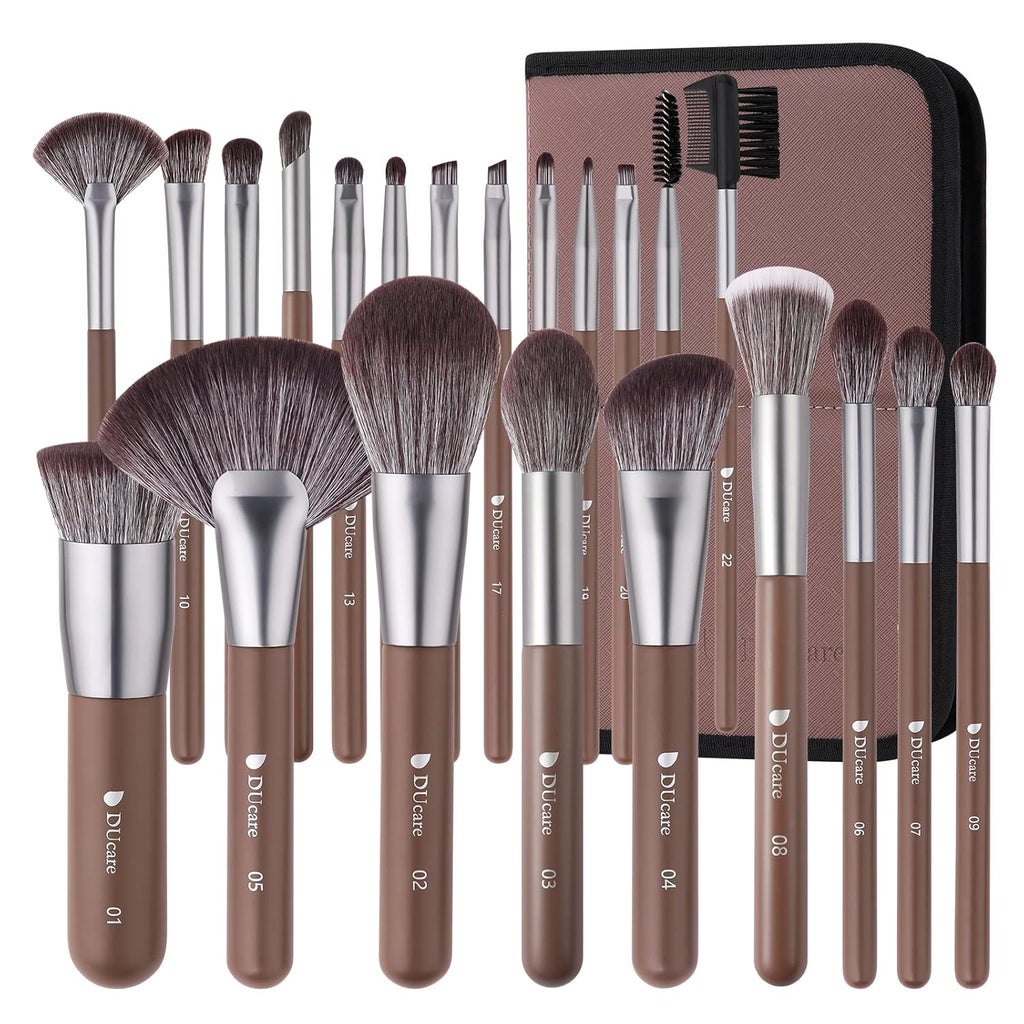 Makeup Brushes Professional with Bag 22Pcs Makeup Brush Set Premium Synthetic Kabuki Foundation Blending Brush Face Powder Blush Concealers Eye Shadows with Case