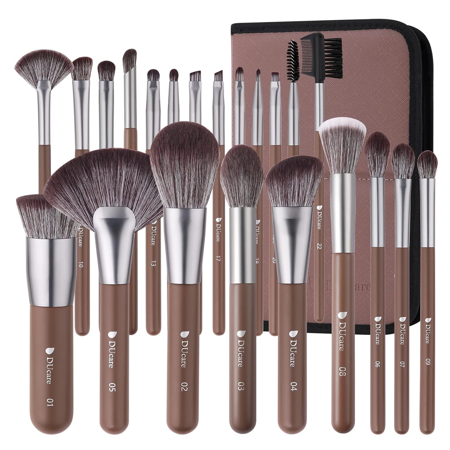 Makeup Brushes Professional with Bag 22Pcs Makeup Brush Set Premium Synthetic Kabuki Foundation Blending Brush Face Powder Blush Concealers Eye Shadows with Case