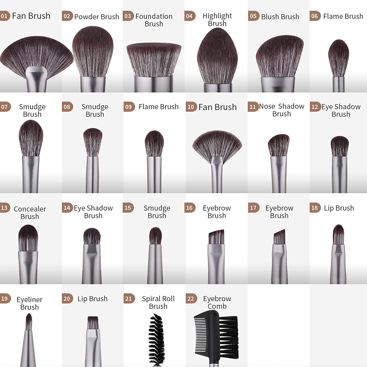 Makeup Brushes Professional with Bag 22Pcs Makeup Brush Set Premium Synthetic Kabuki Foundation Blending Brush Face Powder Blush Concealers Eye Shadows with Case