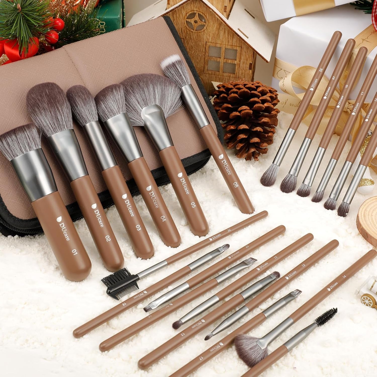 Makeup Brushes Professional with Bag 22Pcs Makeup Brush Set Premium Synthetic Kabuki Foundation Blending Brush Face Powder Blush Concealers Eye Shadows with Case